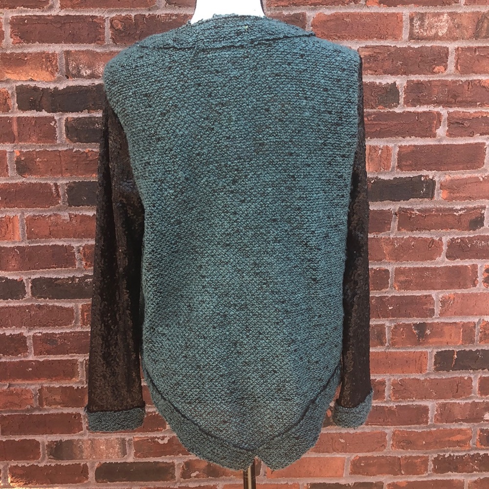 BCBGeneration Rare Sequin Raw Edge Witchy Lagenlook Cardigan Sz S - Picture 3 of 8